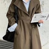 Gabardina con solapas anchas, abrigo holgado