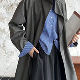 Gabardina con solapas anchas, abrigo holgado