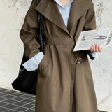 Gabardina con solapas anchas, abrigo holgado
