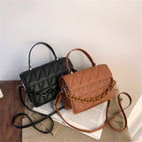 Bolso de hombro a cuadros de moda con cadena