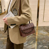 Bolso de hombro a cuadros de moda con cadena
