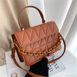 Bolso de hombro a cuadros de moda con cadena