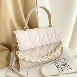 Bolso de hombro a cuadros de moda con cadena