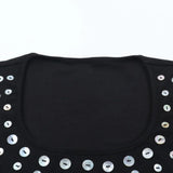 Vestido mini ajustado con cuello redondo y mangas largas