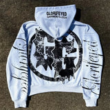 Sudadera retro con cremallera y estampado de letras único