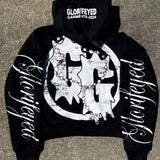 Sudadera retro con cremallera y estampado de letras único