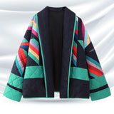 Chaqueta estilo bohemio vintage cómoda y llamativa para mujer.