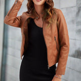 Chaqueta chic, cómoda y elegante con bolsillos con cremallera para mujer.