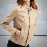 Chaqueta chic, cómoda y elegante con bolsillos con cremallera para mujer.