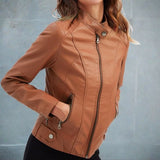 Chaqueta chic, cómoda y elegante con bolsillos con cremallera para mujer.