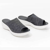 Sandalias sin cordones para mujer – Tejido suave – Suela de plataforma – Punta abierta