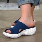 Sandalias sin cordones para mujer – Banda de punto elástico – Suela acolchada antideslizante