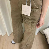 Pantalones cargo de mezclilla vintage de pierna ancha