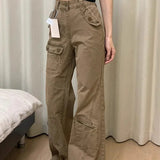 Pantalones cargo de mezclilla vintage de pierna ancha