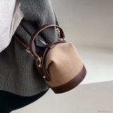 Bolso bandolera vintage tipo cubo para mujer