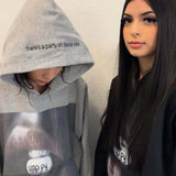 Sudadera con capucha y estampado gráfico Harajuku vintage de moda