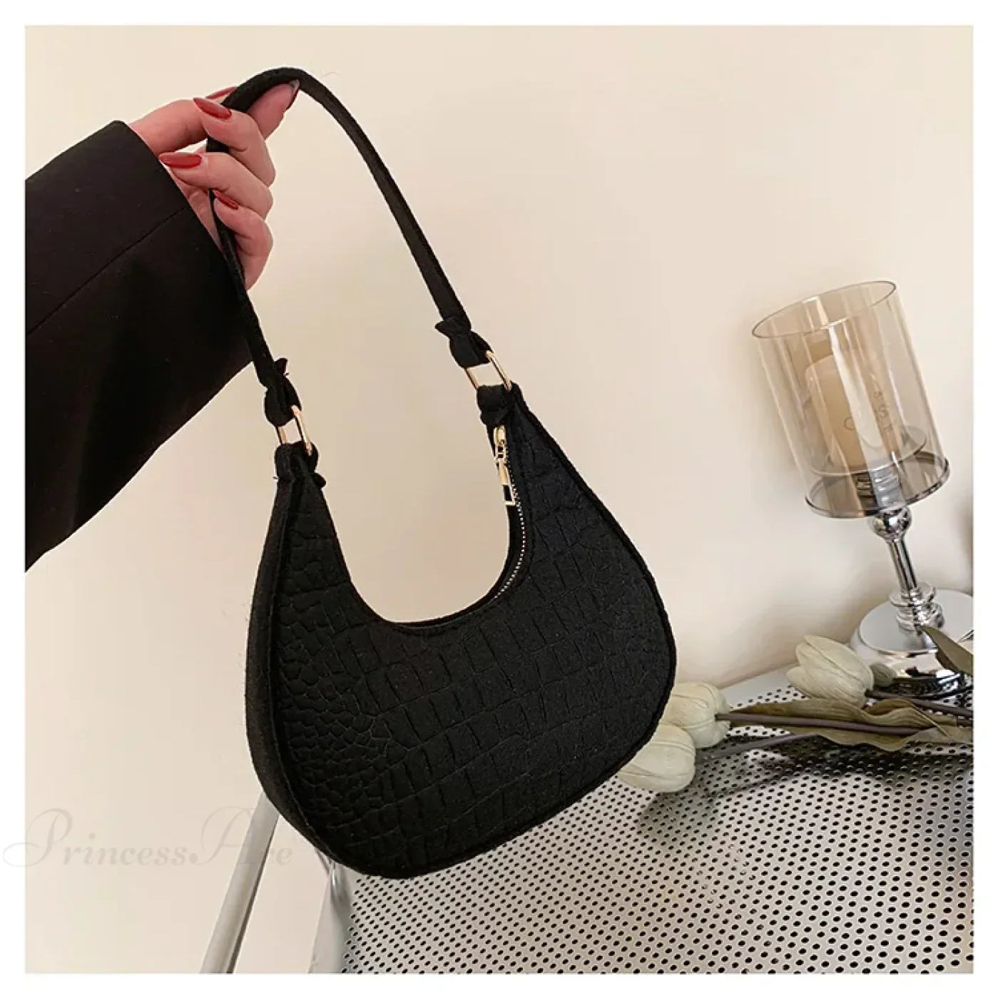 Bolso de brazo vintage coreano con forma de raviolis