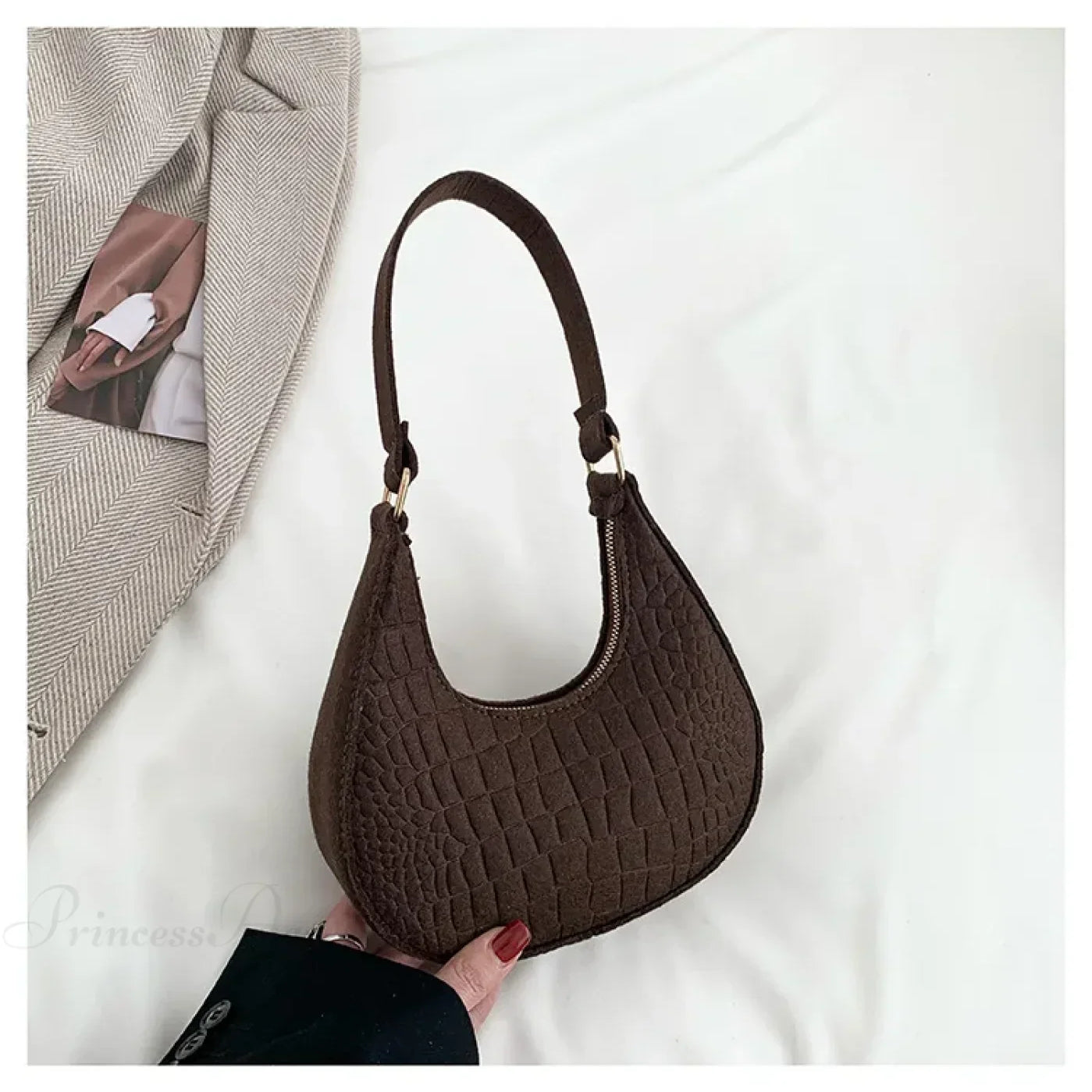 Bolso de brazo vintage coreano con forma de raviolis