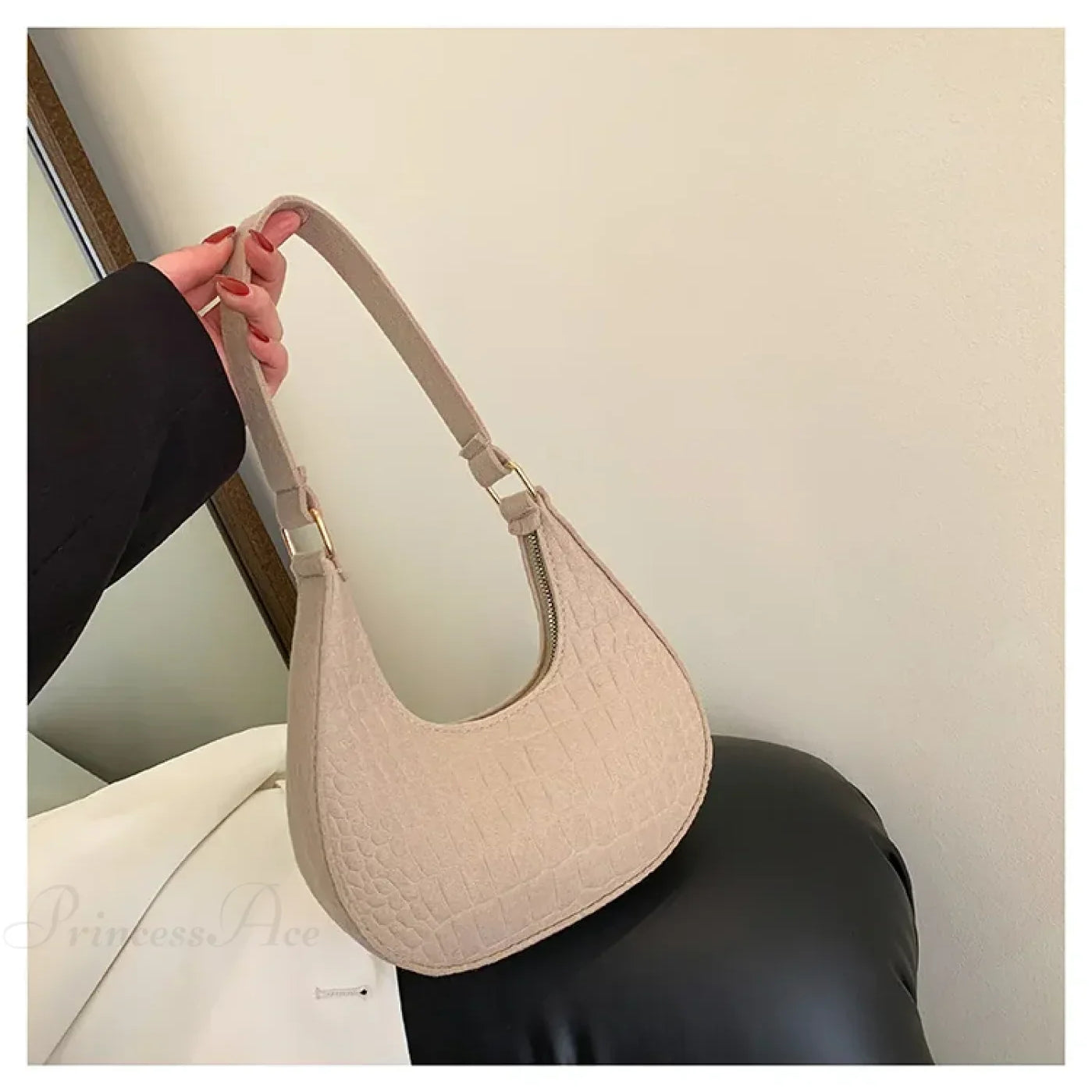 Bolso de brazo vintage coreano con forma de raviolis