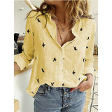 Blusa de mujer – Corte relajado – Tejido transpirable – Mangas remangadas – Botones
