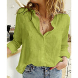 Blusa de mujer – Corte relajado – Tejido transpirable – Mangas remangadas – Botones