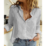 Blusa de mujer – Corte relajado – Tejido transpirable – Mangas remangadas – Botones