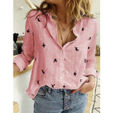 Blusa de mujer – Corte relajado – Tejido transpirable – Mangas remangadas – Botones