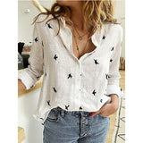 Blusa de mujer – Corte relajado – Tejido transpirable – Mangas remangadas – Botones