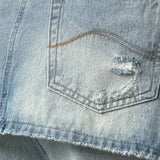 Vaqueros de tiro alto, asimétricos y de pierna ancha en denim lavado