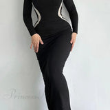 Vestido midi ajustado y ondulado con contraste