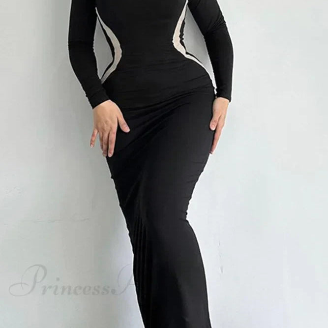 Vestido midi ajustado y ondulado con contraste
