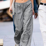 Pantalones casuales con cordón para mujer, estilo años 2000