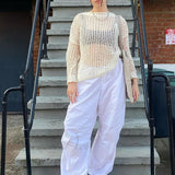 Pantalones casuales con cordón para mujer, estilo años 2000