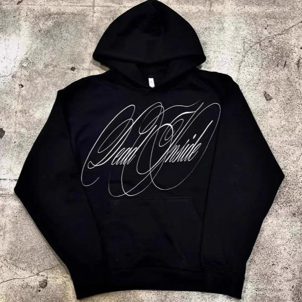 Sudadera con capucha con estampado gótico vintage Y2K