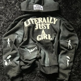 Sudadera con capucha extragrande con cremallera y estampado de letras hip-hop en 3D Y2K