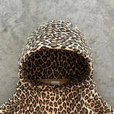 Sudadera con capucha hip-hop con estampado de leopardo Y2K