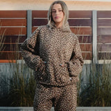 Sudadera con capucha hip-hop con estampado de leopardo Y2K