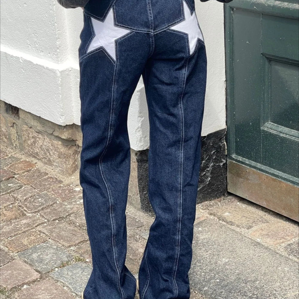 Vaqueros con parches de color Y2K Star