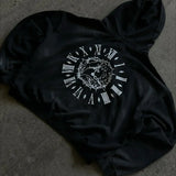 Sudadera oscura con cremallera, estilo callejero Y2K