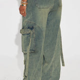 Pantalones cargo de mezclilla estilo hip-hop Y2K