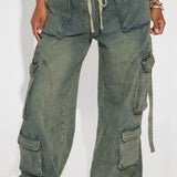 Pantalones cargo de mezclilla estilo hip-hop Y2K