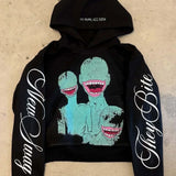 Sudadera con capucha con estampado novedoso Y2K