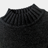Vestido de punto para mujer - Tejido - Corte holgado - Cuello alto - Diseño patchwork