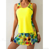 Conjunto de bikini amarillo de dos piezas