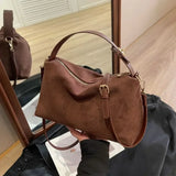 Bolso de hombro de gran capacidad con cremallera, costuras resistentes de PU.